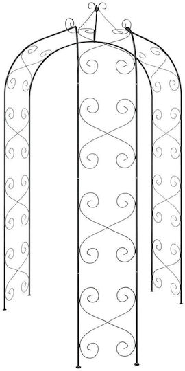 Gartenbogen aus Metall in Schwarz Farbe 180x180x255cm