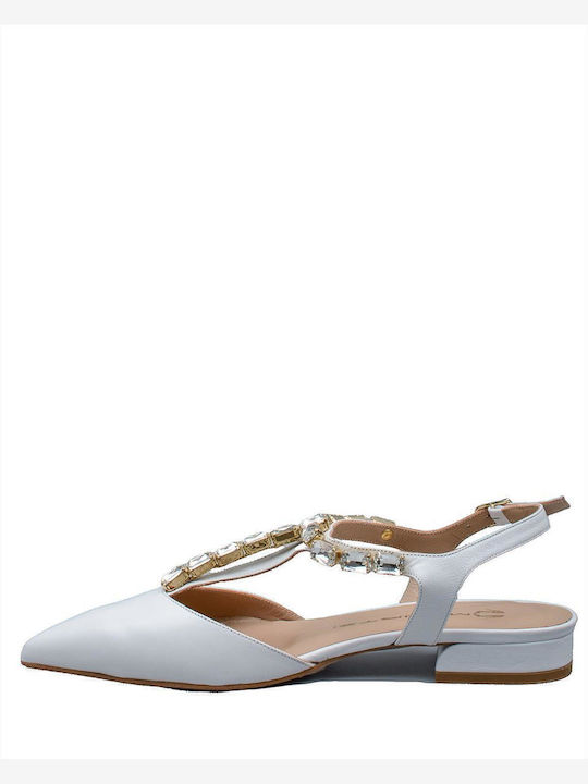 Leather Pointy Ballerinas White