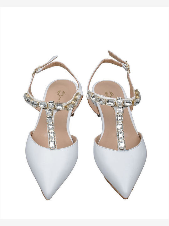 Leather Pointy Ballerinas White