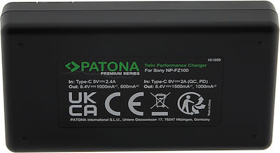 Patona Doppelter Batterieladegerät Kompatibel mit Sony