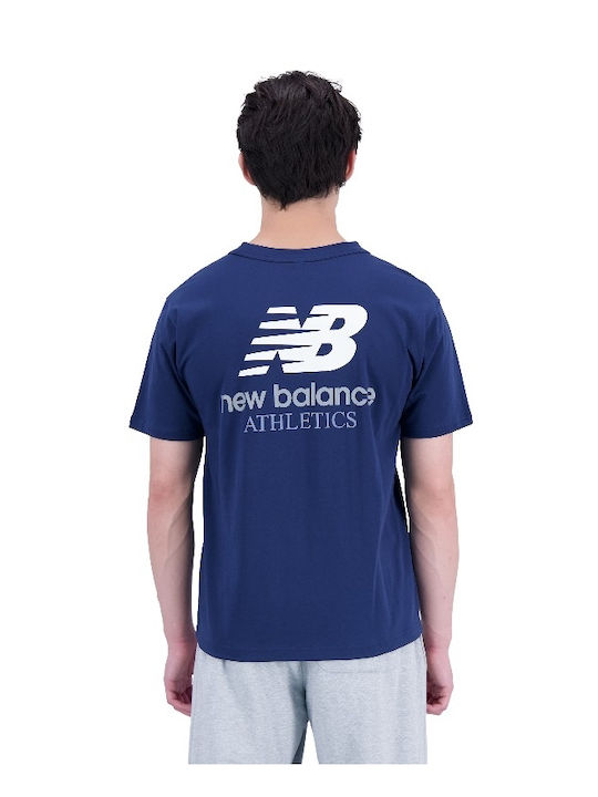 New Balance Ανδρικό T-shirt Navy Μπλε με Λογότυπο