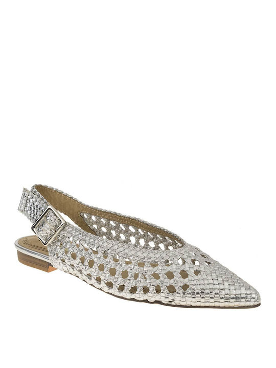 Corina Ballerinas with Strap Silver