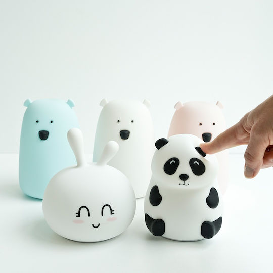 Rabbit & Friends Παιδικό Διακοσμητικό Φωτιστικό Φωτιστικό Νυκτός Πάντα Λευκό 14x10cm