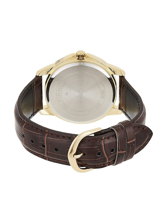 Casio Standard Watch Battery with Brown Leather Strap