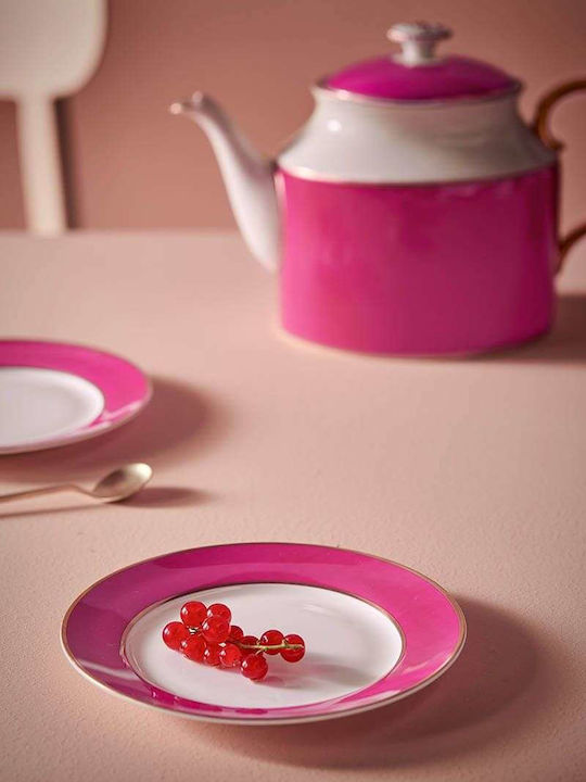 PiP Studio Chique Plate Desert made of Porcelain Gold-Pink with Diameter 17cm