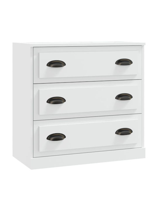 Sideboard Wooden with Drawers White 70x35.5x67.5cm