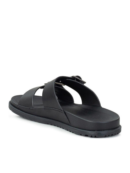 1119530 Leder Herrensandalen in Schwarz Farbe