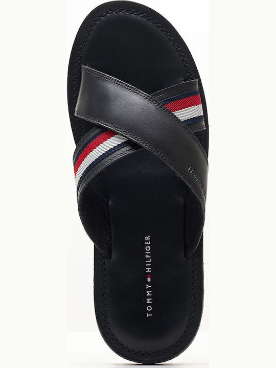Leder Herrensandalen in Schwarz Farbe