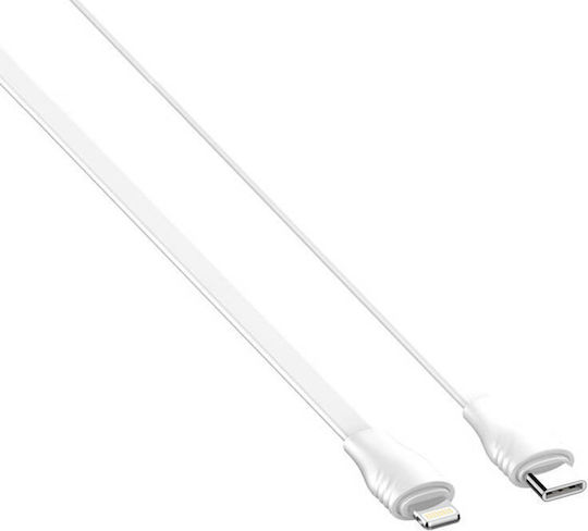 Ldnio LC131I Flat la Cablu Lightning Alb 1m
