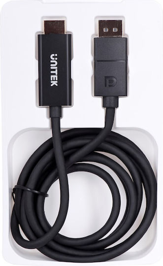 Unitek Cable DisplayPort male - HDMI male 1.8m Μαύρο (V1608A)