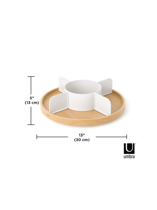 Umbra Bellwood Spice Jar Wooden on Rotating Base Beige