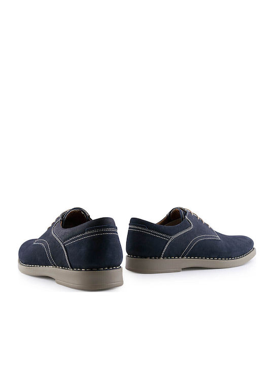 326 Leder Herren Freizeitschuhe Blau
