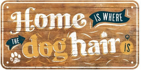 Nostalgic Art 3D Wall Decor Sign Home Is Where The Dog Hair Is Handmade Made of Metal 20x10cm