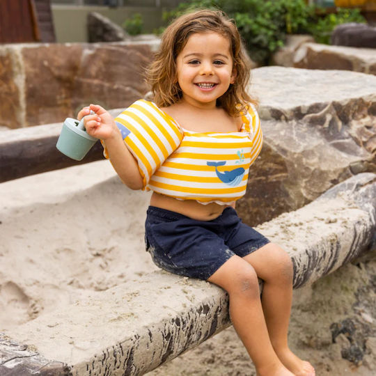 Swim Essentials Yellow-White Whale Swimming Armbands from Foam with Chest Support Yellow