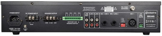 Adastra RM240D Ολοκληρωμένος Ενισχυτής Εγκαταστάσεων 5 Καναλιών με 4 Ζώνες 240W/100V και Συνδέσεις USB/FM/Bluetooth 953.225UK
