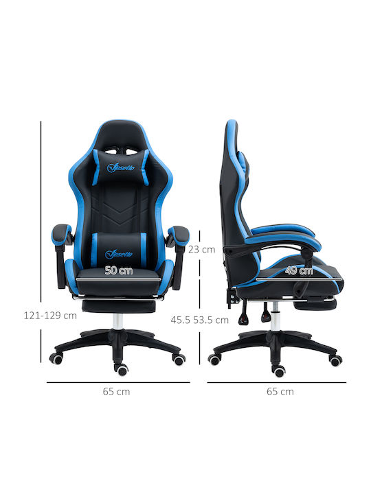 Vinsetto 921-618V01BK Gaming Stuhl mit Fußstütze Blau