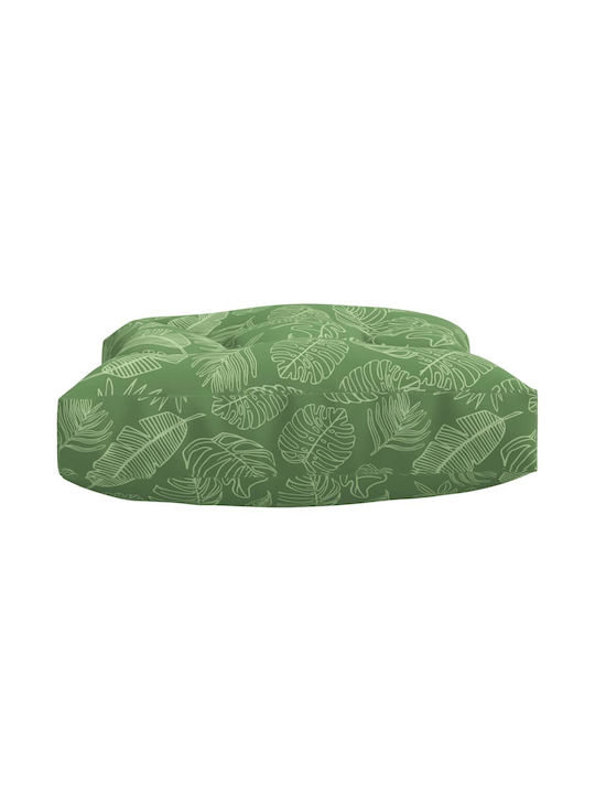 vidaXL Garden Chair Cushion with Bamboo Backrest Green 2 Pieces 60x60cm