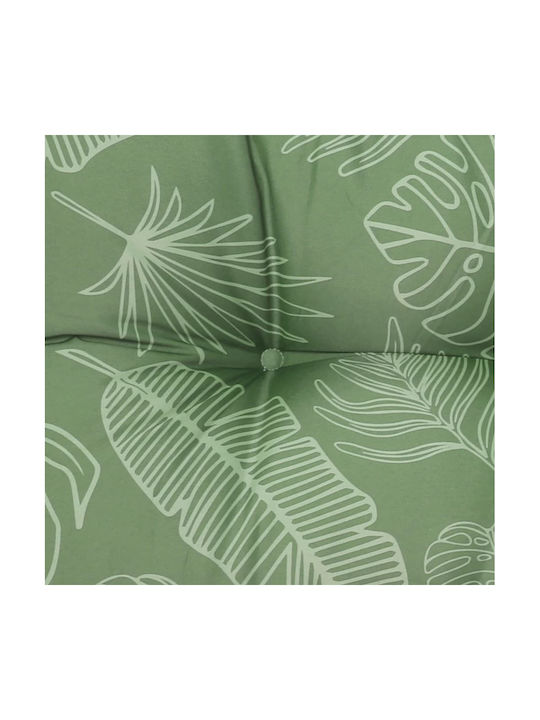 vidaXL Garden Chair Cushion with Bamboo Backrest Green 2 Pieces 60x60cm