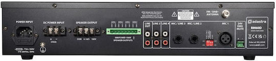 Adastra RM60D Integrat Amplificator comercial 5 Canale 60W/100V și Conexiuni USB/FM/Bluetooth
