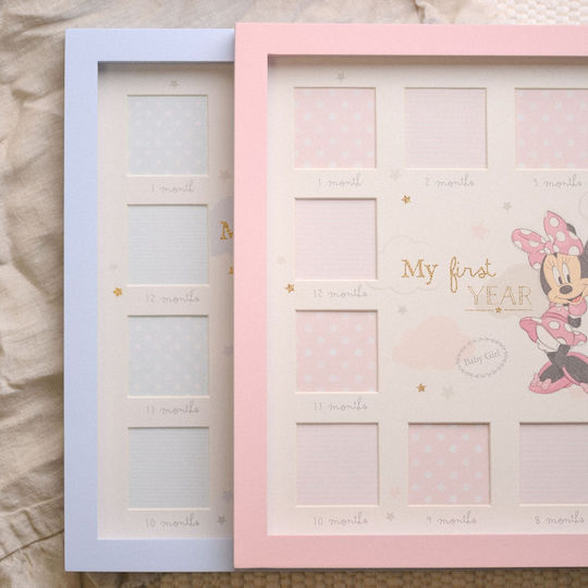 Disney Minnie Детска Рамка за снимки Дърво Розов 28x28см