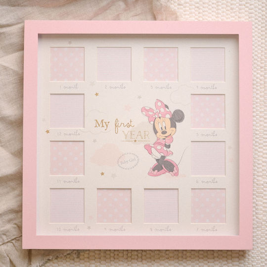 Disney Minnie Детска Рамка за снимки Дърво Розов 28x28см
