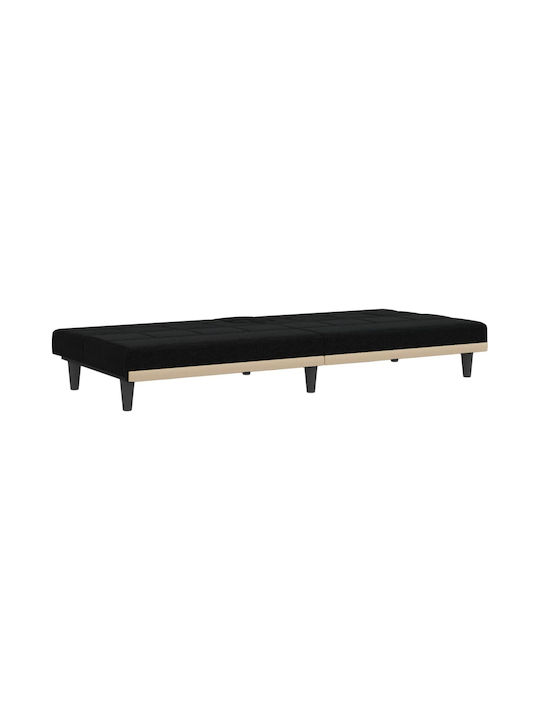Three-Seater Couch Bed Black 200x89x70 cm