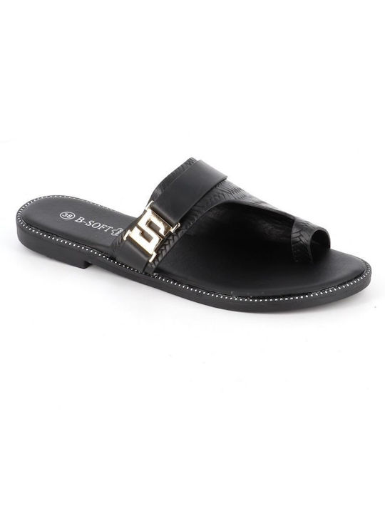 B-Soft Women's Flat Sandals in Black Color