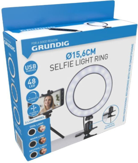 Grundig Ring Light 16cm with Mobile Phone Holder