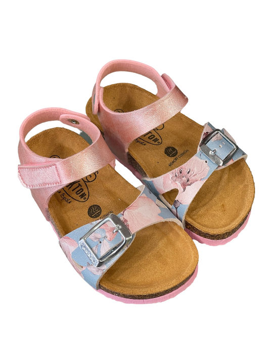Girls Anatomic Sandals with Velcro Light Blue