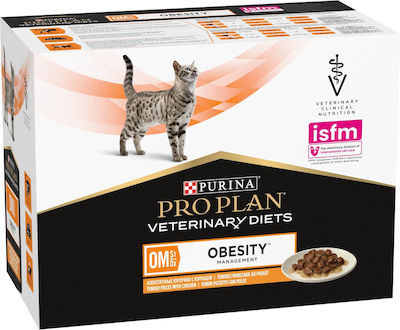 Purina Pro Plan Om Obesity Management Υγρή Τροφή για Ενήλικες Γάτες σε Φακελάκι με Κοτόπουλο 85gr 10τμχ