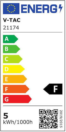 V-TAC LED Bulb 4.5W 80mm for Socket E27 and Shape G45 Warm White 470lm