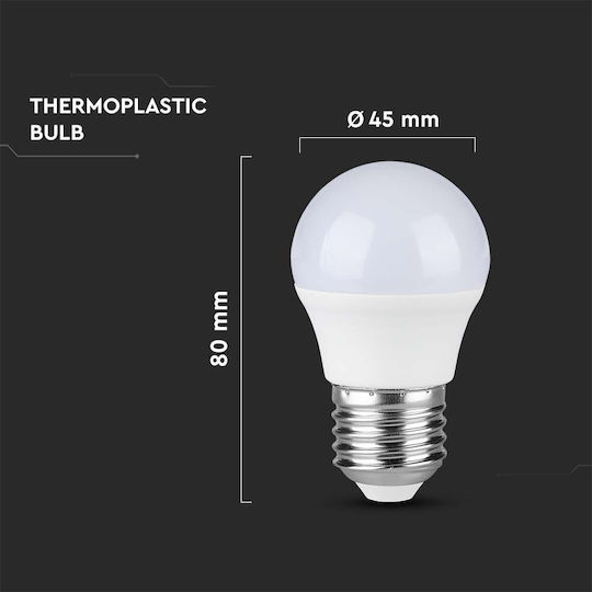 V-TAC LED Bulb 4.5W 80mm for Socket E27 and Shape G45 Warm White 470lm