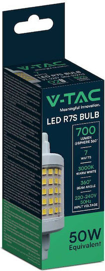 V-TAC Λάμπα LED 7W 78mm για Ντουί R7S Θερμό Λευκό 700lm