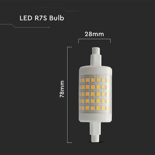 V-TAC Λάμπα LED 7W 78mm για Ντουί R7S Θερμό Λευκό 700lm