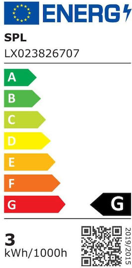 123led Λάμπα LED 3W για Ντουί E14 και Σχήμα T26 Θερμό Λευκό 220lm Dimmable