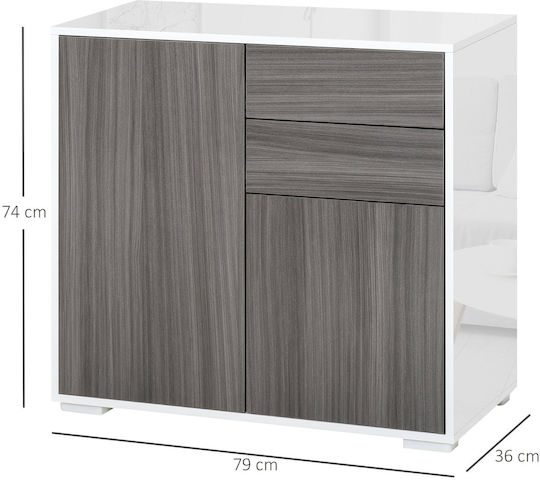 Шкаф Офис в сив цвят, 79x36x74см
