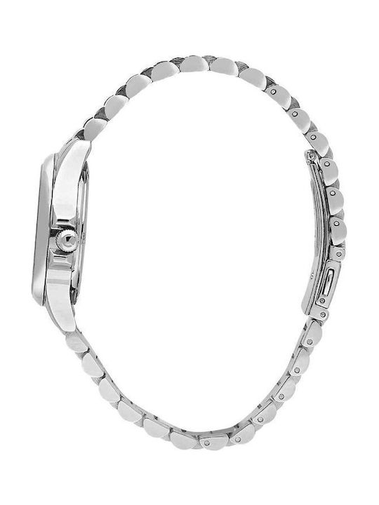 Sector 230 Crystals Γυναικείο Ρολόι 32mm Μπαταρίας με Ασημί Μεταλλικό Μπρασελέ
