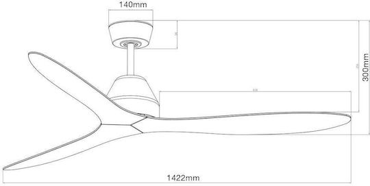 Lucci Air Whitehaven DC NL Ceiling Fan 143cm Brushed Chrome