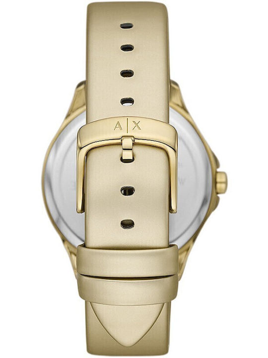 Armani Exchange Γυναικείο Ρολόι 36mm Μπαταρίας με Χρυσό Καουτσούκ Λουράκι