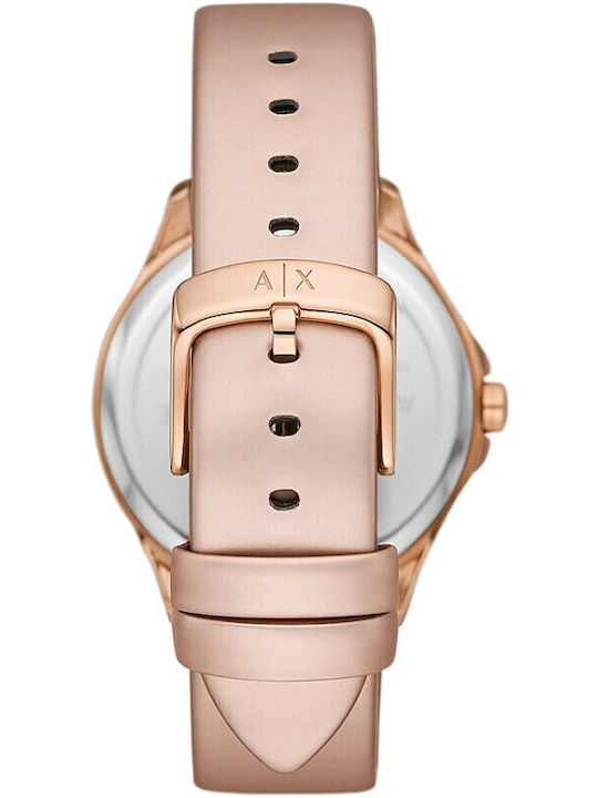 Armani Exchange Γυναικείο Ρολόι 36mm Μπαταρίας με Ροζ Χρυσό Καουτσούκ Λουράκι