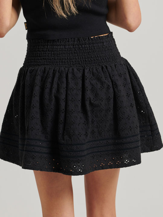 Superdry Ovin Vintage Φούστα Μαύρη
