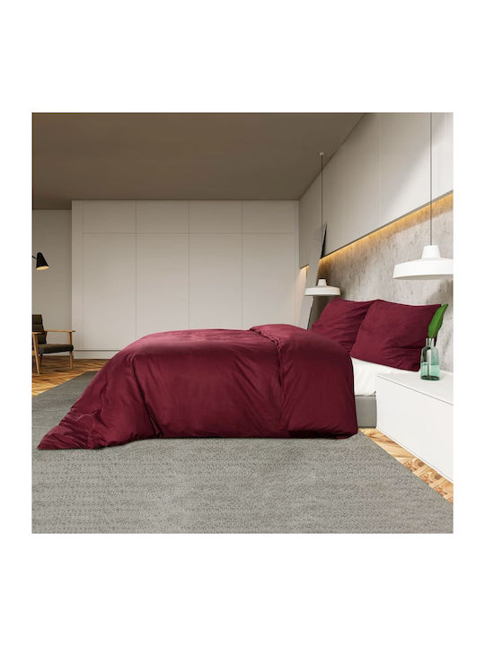 vidaXL Комплект Плик за Завивка Кинг Сайз с 2 Калъфки 260x240 Бордо