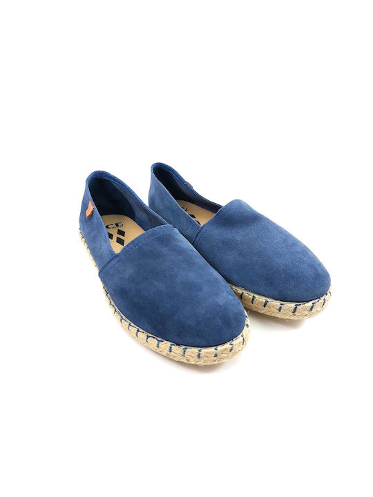 Ace Lederne Damen Espadrilles in Blau Farbe