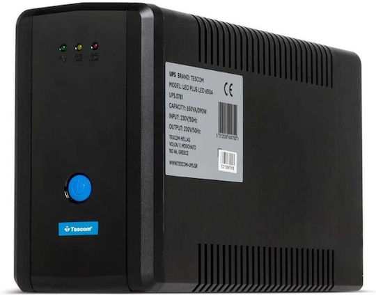 Tescom UPS.0788 UPS Line-Interactive 1500VA 900W με 4 Schuko Πρίζες