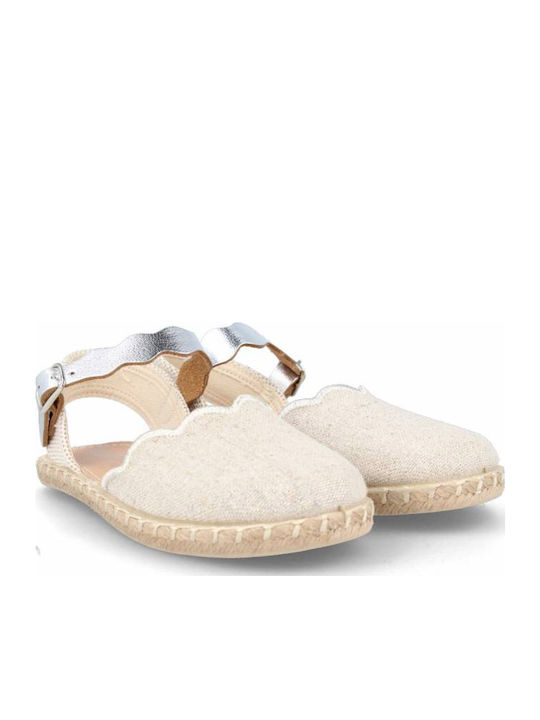 Kids Espradrilles with Adjustable Metal Clasp Beige