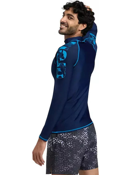 Arena Rash Vest Men's Long Sleeve Sun Protection Shirt Blue