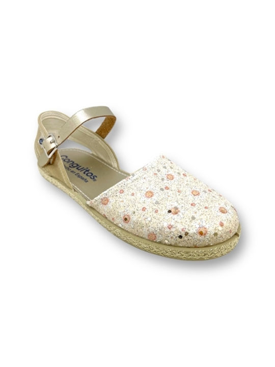 Conguitos Kids Espradrilles with Adjustable Metal Clasp Beige