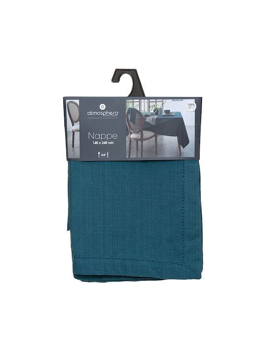 Atmosphera Τραπεζομάντηλο Βαμβακερό Chambray Μπλε 140x240εκ.