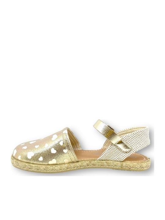 Kids Espradrilles with Adjustable Metal Clasp Gold