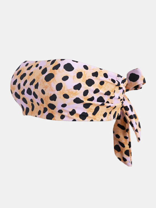 Strapless Bikinioberteil Tierdruck Pink Panther